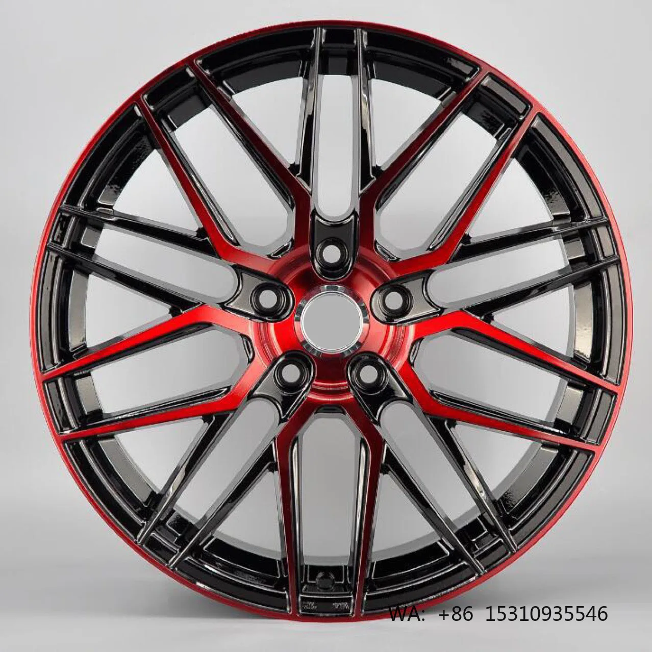 15/19 Inch 5-Spoke Brushed Clear Monoblock Wheels, 5x114.3 PCD Classic Compact Car Aftermarket Rims