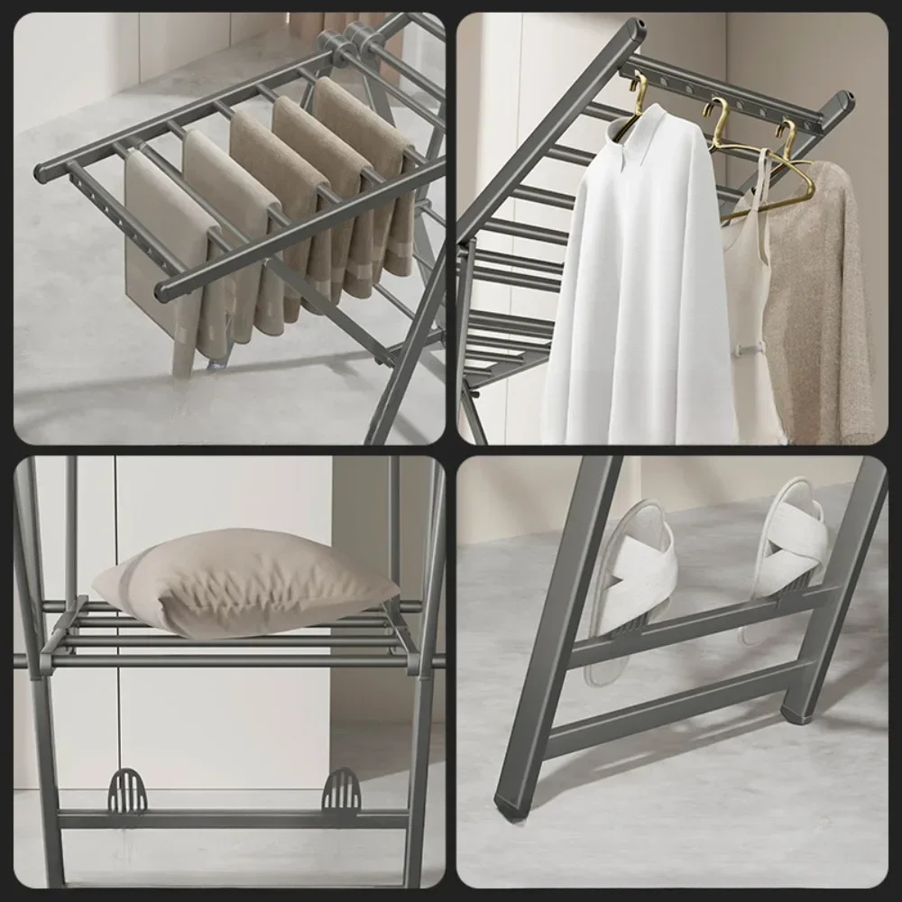 Anpassbarer Wäscheständer, kostenlose Installation, faltbarer Wäscheständer aus Aluminiumlegierung für Balkon und Schlafzimmer