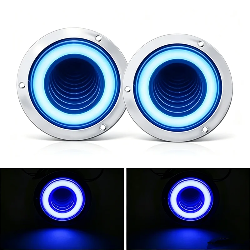 2 Stück 4 Zoll LED-Leuchten, runde Rückleuchten, LKW-Seitenmarkierungsleuchten, Bremslichter, LED-Blinker, Stroboskop-Stopp-Rückfahrleuchten für LKW