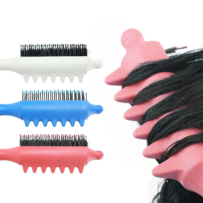 Volumizing Brush Boar Bristle Teeth Curling Roller Comb For Fluffy Hair Roots Styling Straightening Hair Tools For Women Men