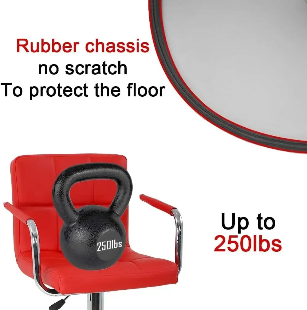 Kursi Bar Putar yang Dapat Disesuaikan Set isi 2, Merah