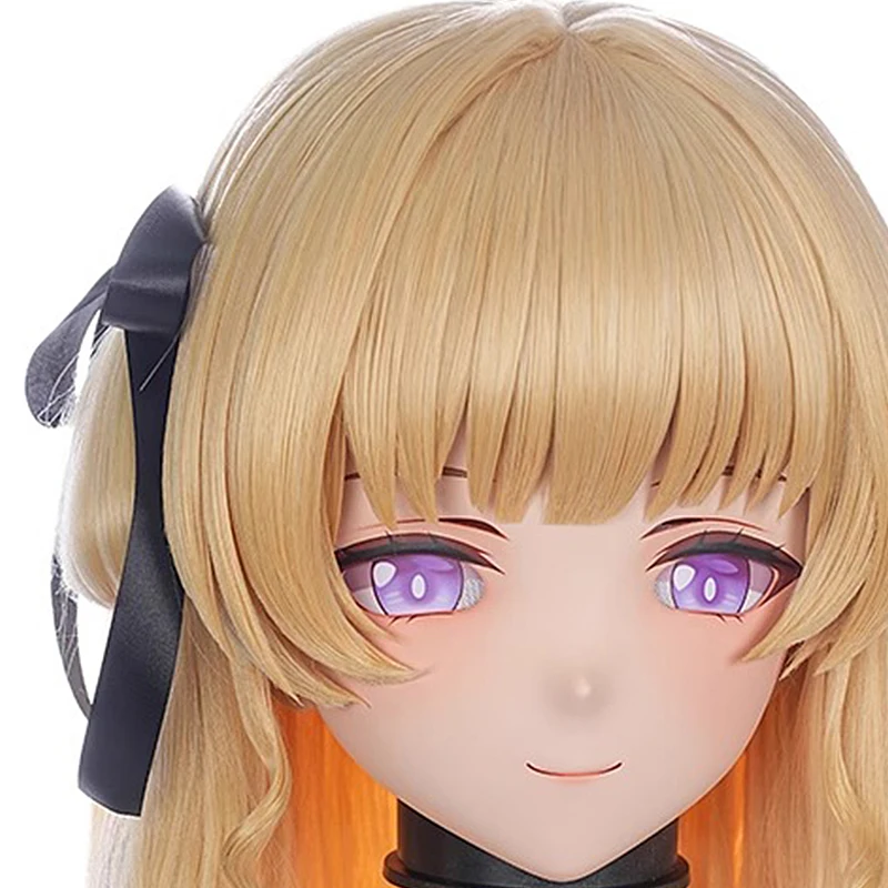 Customize Character Female/Girl Resin Kig Mask Full Head With Lock Anime Cosplay BJD Japanese Anime Kigurumi Mask