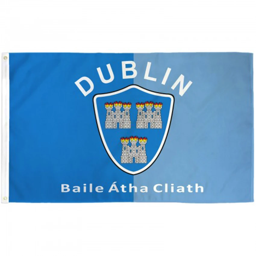 Dublin Ireland County Flag 3x5FT Banner 100% Polyester Digital Printing Double Stitched Outdoor Indoor Home Party Decorations