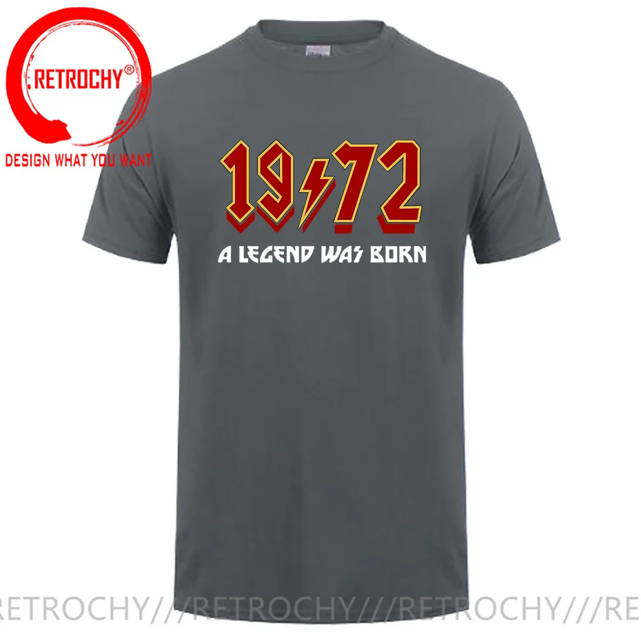 Retro Rock 1972 70s T-Shirts Men 50th Birthday 50 Years Old T Shirt Legend Born in 1972 Big Tall Tees Oversized 4XL 5XL 6XL Tops