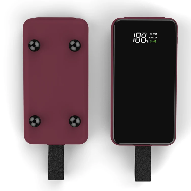 Batterie d'alimentation Portable en caoutchouc, 10000 mAh, Qc3.0 PD Qi, charge rapide sans fil