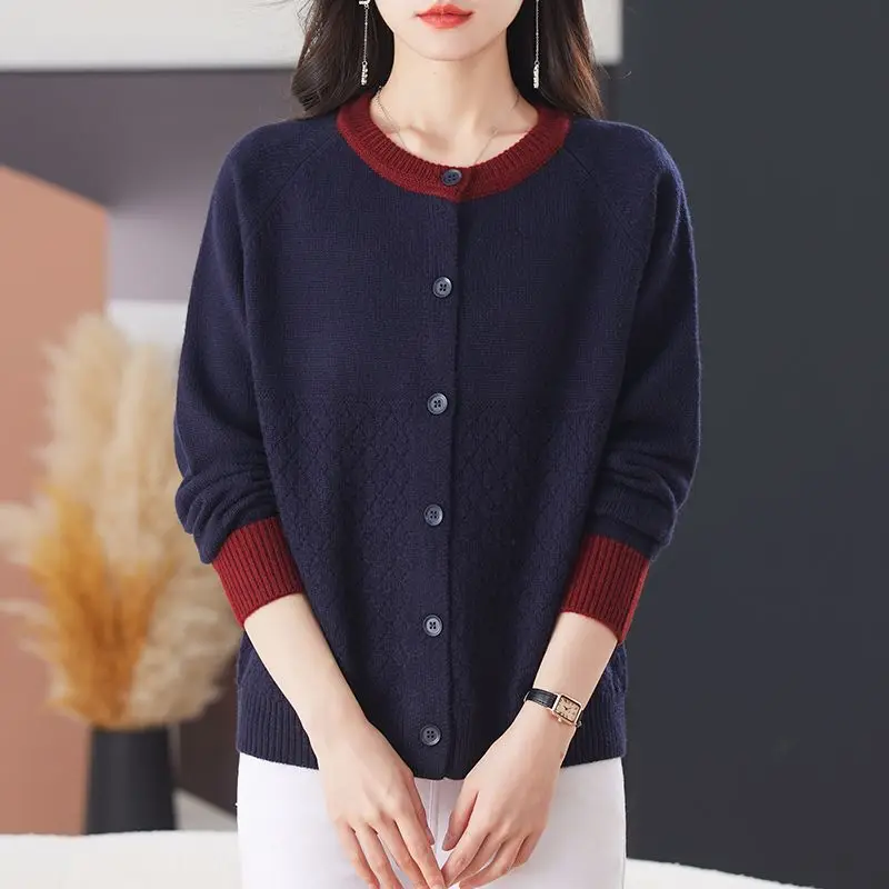 جديد تريكو البلوز سترة للنساء ربيع الخريف طويلة الأكمام أعلى الحياكة ملابس امرأة سترة سترة معطف قصير الإناث