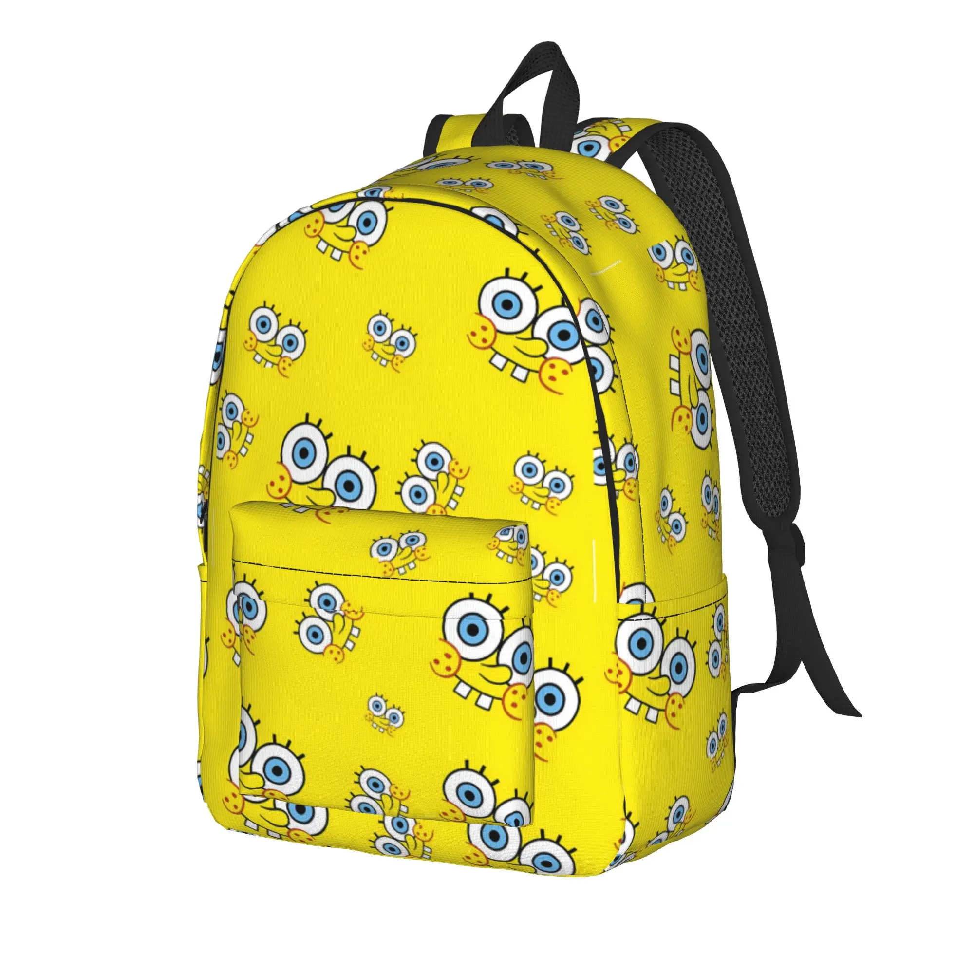 S-SpongeBobed Yellow Eye Background Tile Backpack  Workout Backpacks Women Leisure School Bags Design Lightweight Rucksack