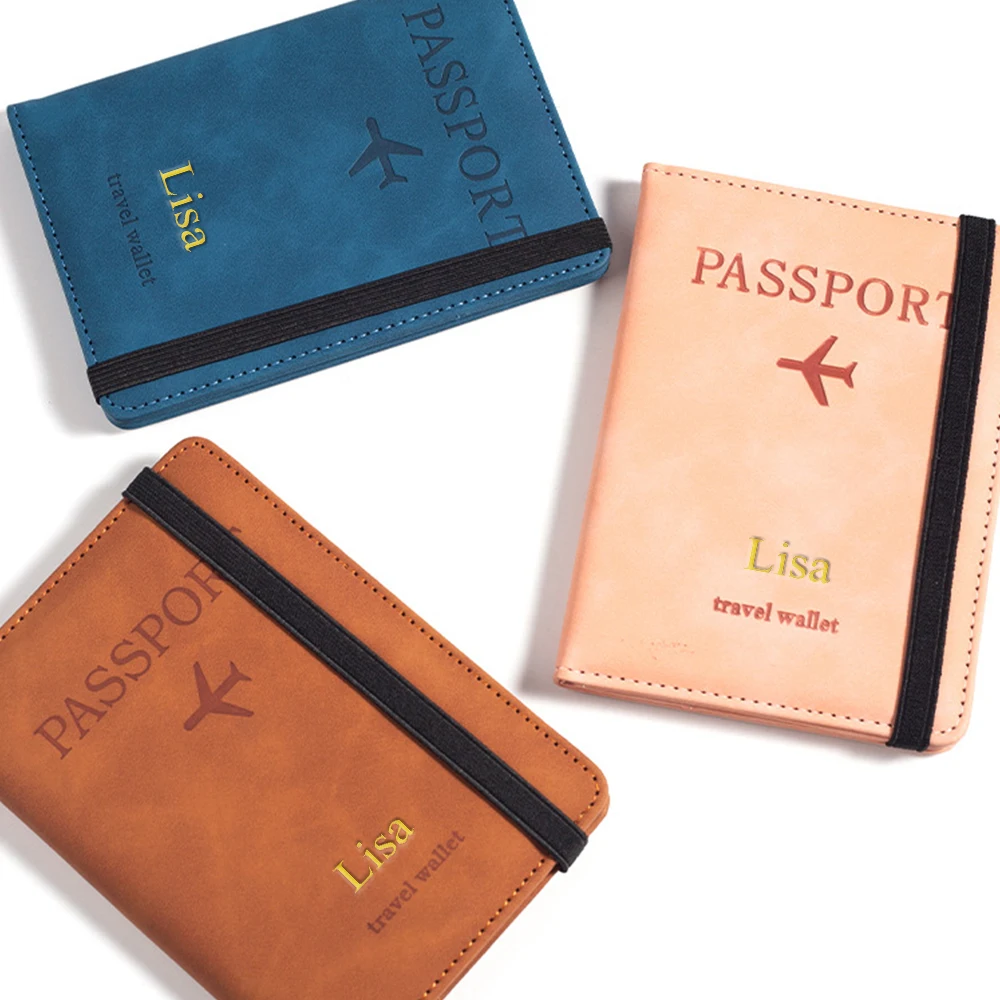 Personalisierter PU-Herren-RFID-Passhalter im 2-Style-Umschlag-Design, Flugzeugmuster Bedruckte Diebstahlsichere Passbörse, Minimalistisch – Detail 5