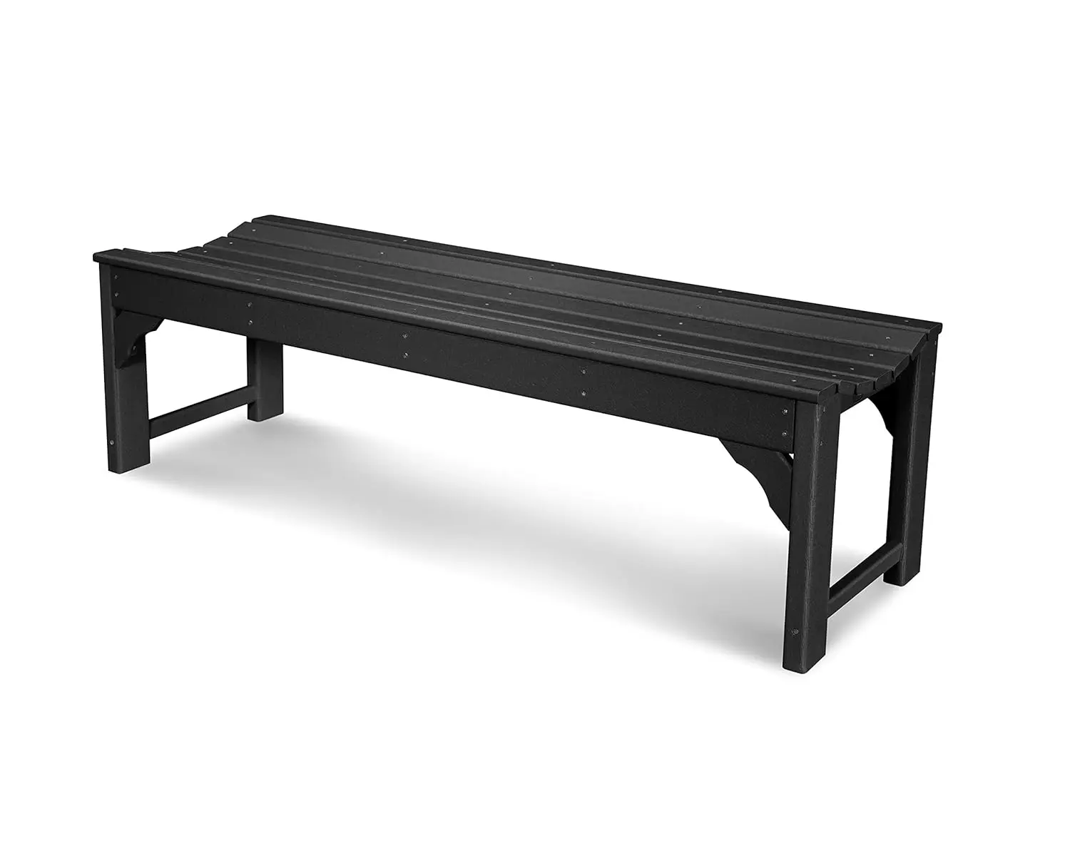 

Traditional Black Recycled Plastic Garden Bench for Outdoor Patio, Weather-Resistant UV-Protected 50in, Custom