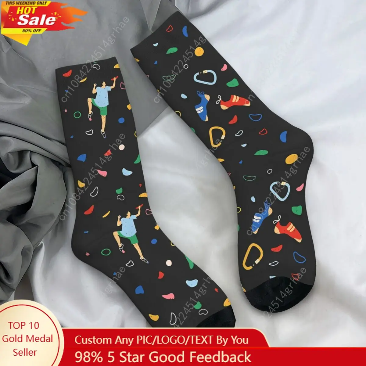 Bouldering Rock Climbing Wall Socks Climber Fashion Stockings Men High Quality Climbing Socks Autumn Pattern Anti Skid Socks