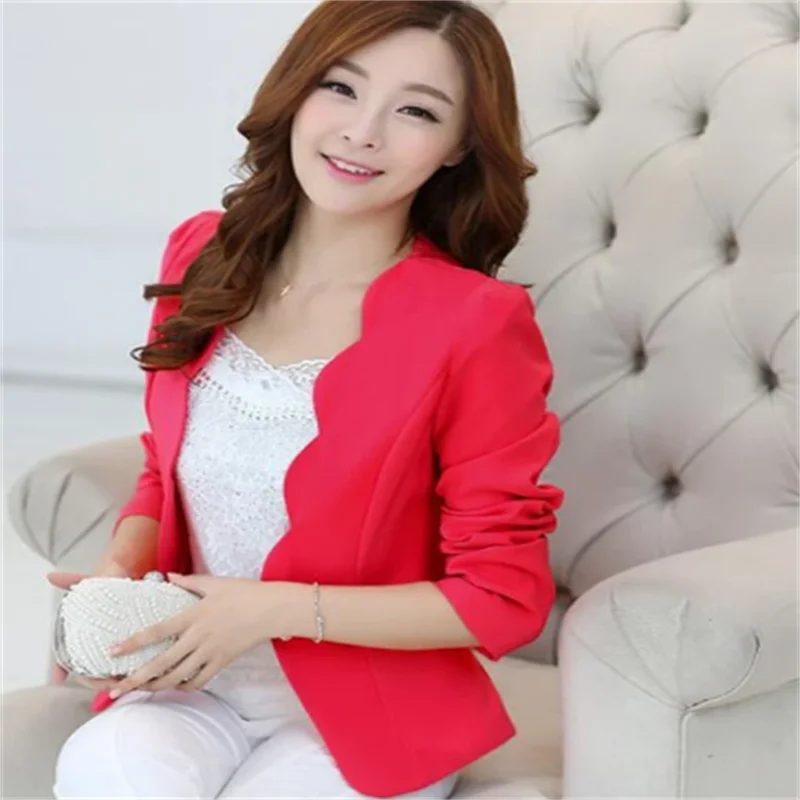 Ladies Blazers and Coats Office Wear Work Long Sleeve Black White Small Suit Bodycon Short Blazer Jackets Women Coat Female