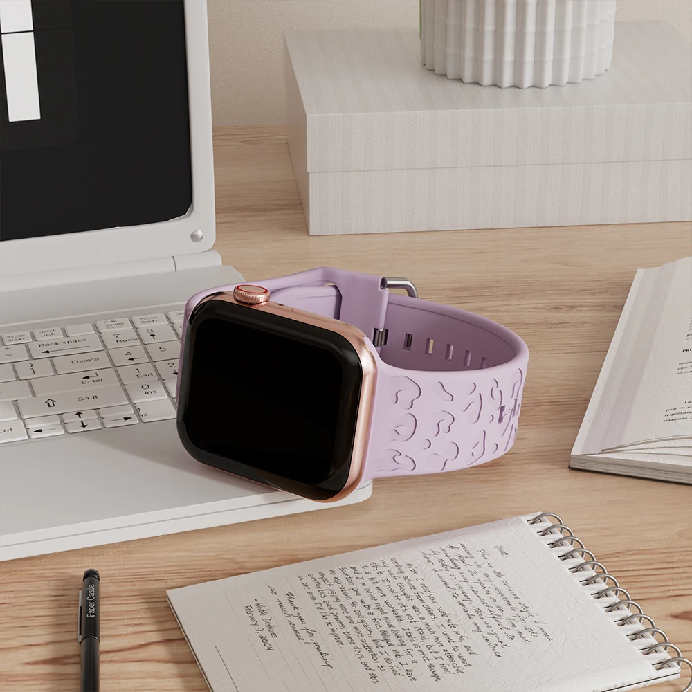 Engraved Strap For Apple Watch Ultra Band 49mm 44mm 40mm 45mm 41mm 46mm 42mm Silicone Bracelet for iWatch 10 se 9 8 7 6 5 3 4