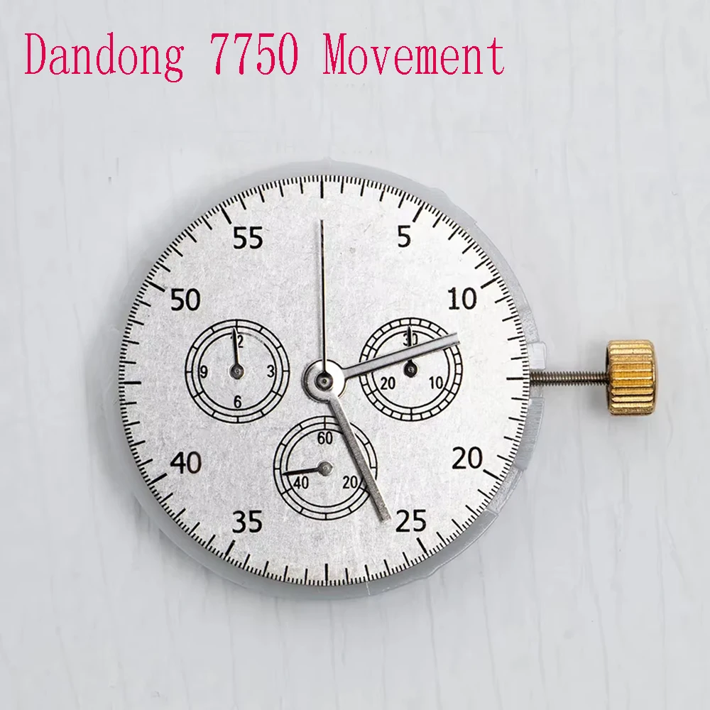 Dandong 7750 Movement, Six Pin Multifunctional 3H Dual Calendar Brand New Automatic Mechanical Watch Accessories