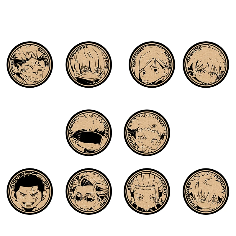 Jujutsu Kaisen Animation Game Peripheral Toys Cork Coaster Anti-slip Mats Q-Version Action Model Figures Colletion