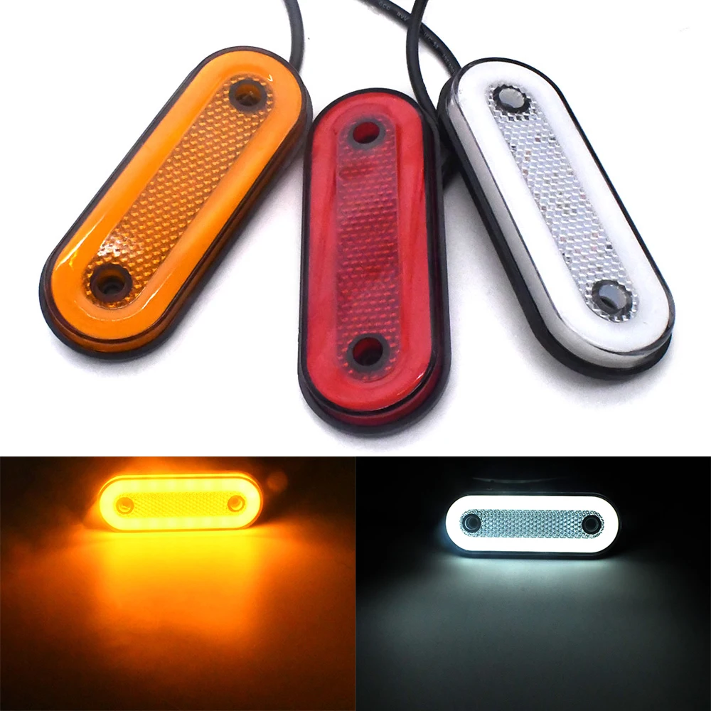 1PC LED Side Marker Light 12V 24V Truck Clearance Lamp Tail Light Trailer Tractor Lorry Warning Parking Lamp with Bracket