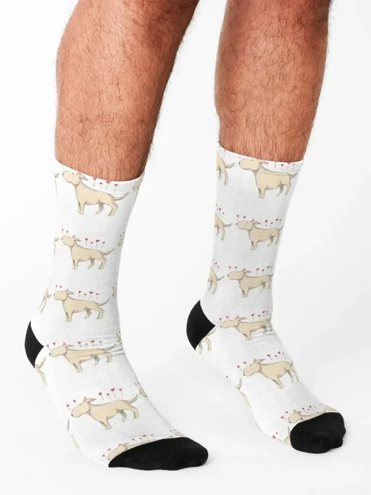 Bull terriers - desbordando con amor Calcetines con estampado set Calcetines de fútbol para hombre y mujer