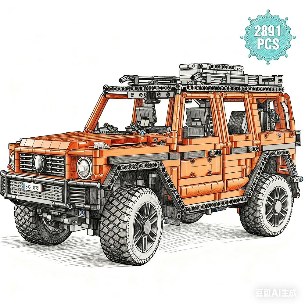 Technical off-road vehicle 2891pcs mechanical group V6 engine car model building blocks puzzle assembly toy boy birthday gift