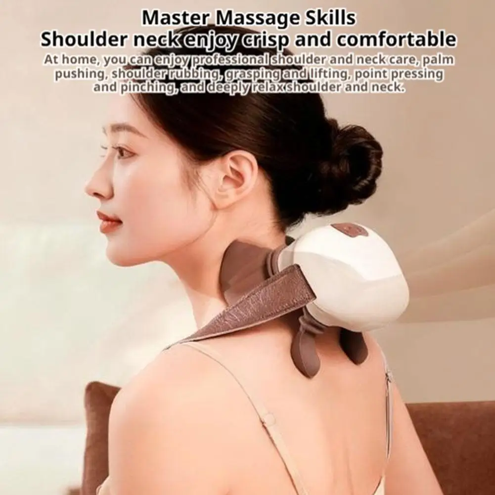 

Wireless Dual Zone Shoulder Neck Massager 3 Massage Levels / 2 Heat Therapy Levels Constant Temperature Hot Compress Massage