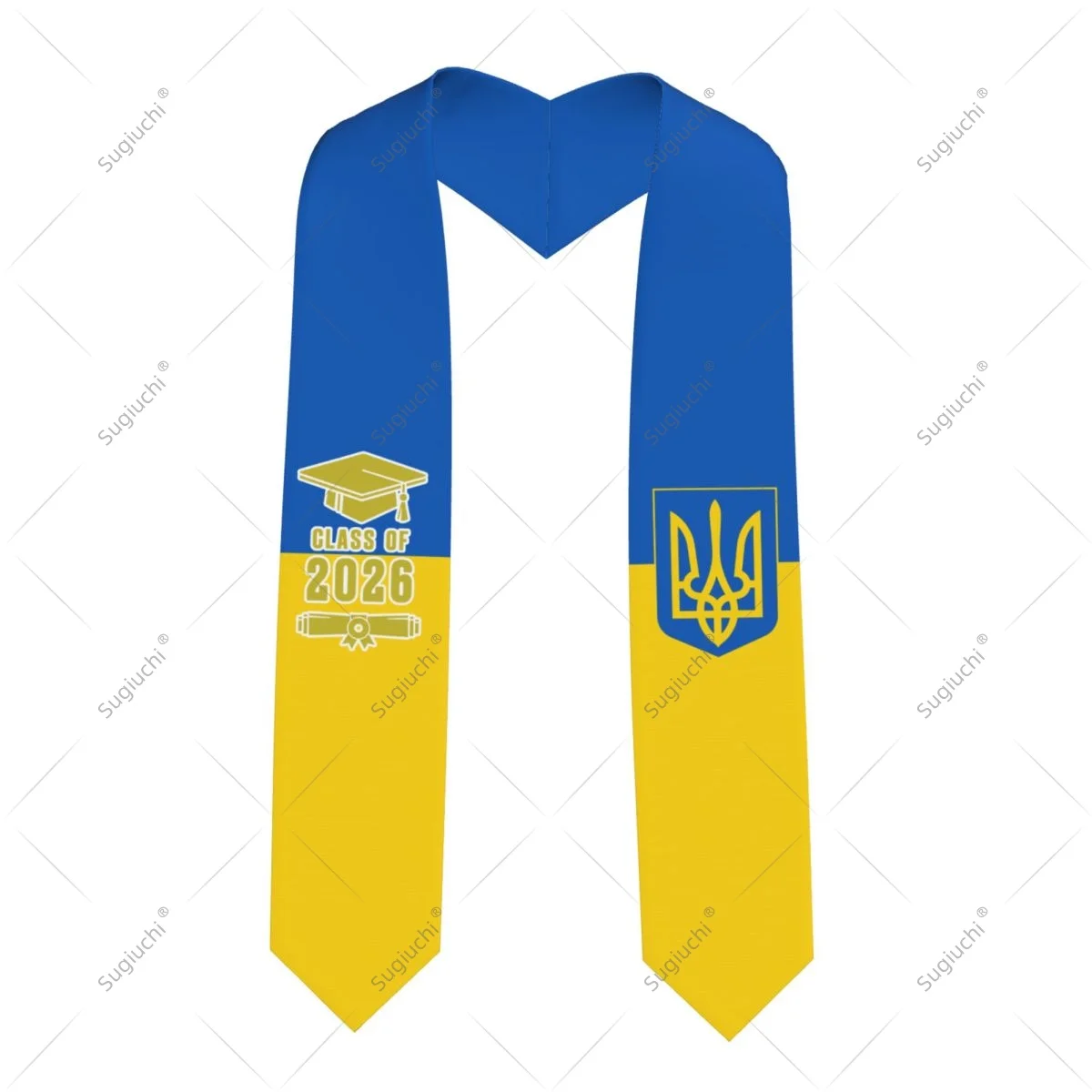 Ukraine Flag Class Of 2026 Graduation Stole Sash Scarf For International Students Proud Ceremony Adult Unisex