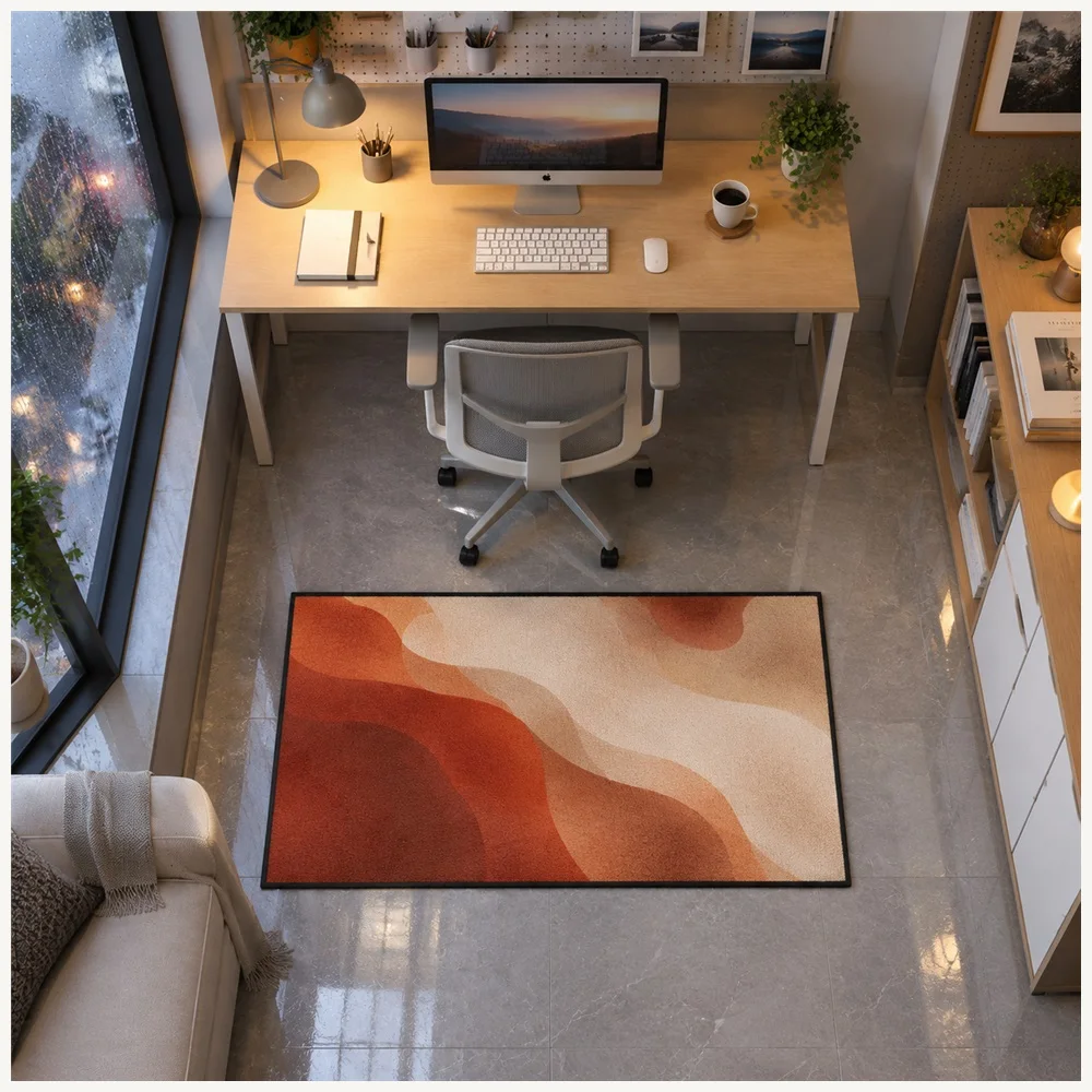 VIKAMA Abstract Colour Field Gradient Door Mat, Non Slip Easy Clean Flannel Rug, Modern Art Floor Mat for Hallway, Front Door