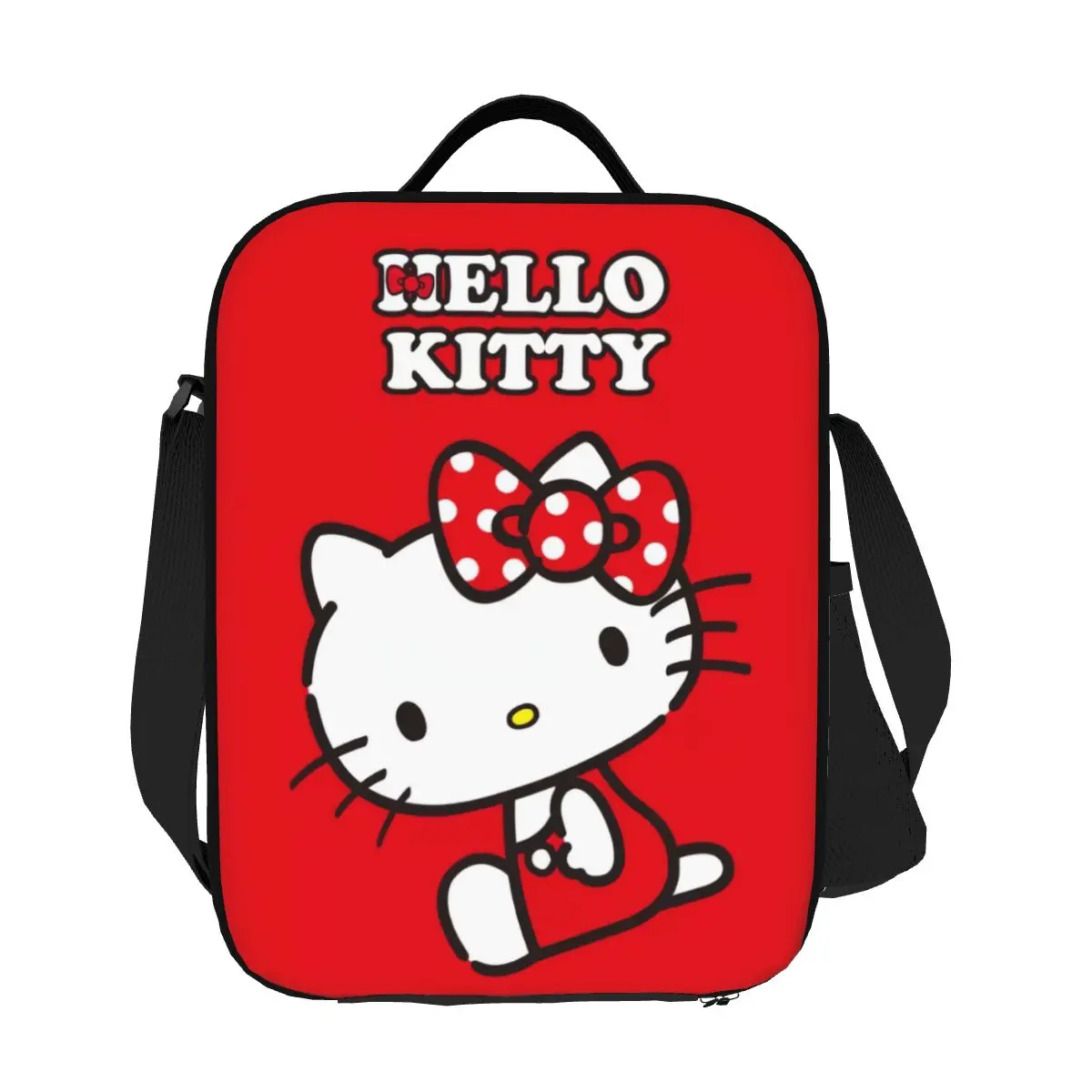 

Custom Red Bow Hello Kitty Insulated Lunch Bag for Women Anime Cat Thermal Cooler Lunch Box Office Picnic Travel