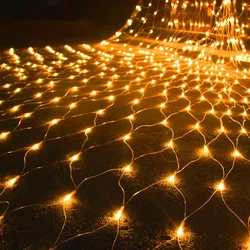 Cortina de red de pesca al aire libre de 3M, luces de hadas de malla, decoración de jardín, guirnalda de calle al aire libre, luces navideñas de Año Nuevo