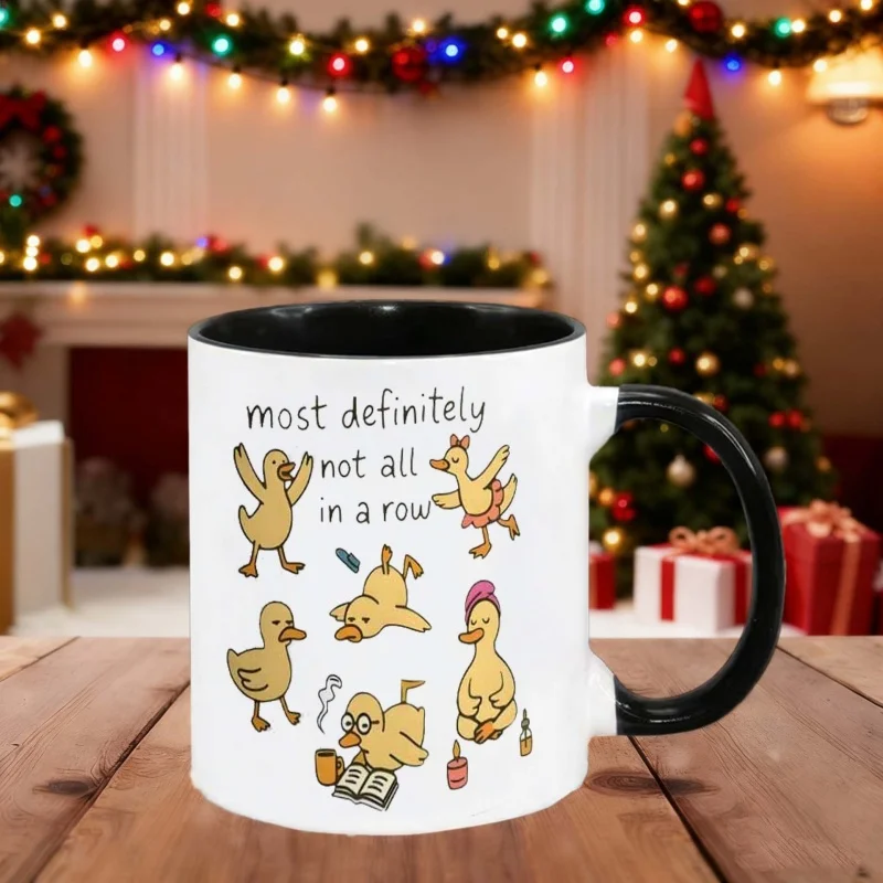 The funny duck-printed ceramic coffee cup with a duck pattern is an interesting and unique cup suitable for coffee lovers