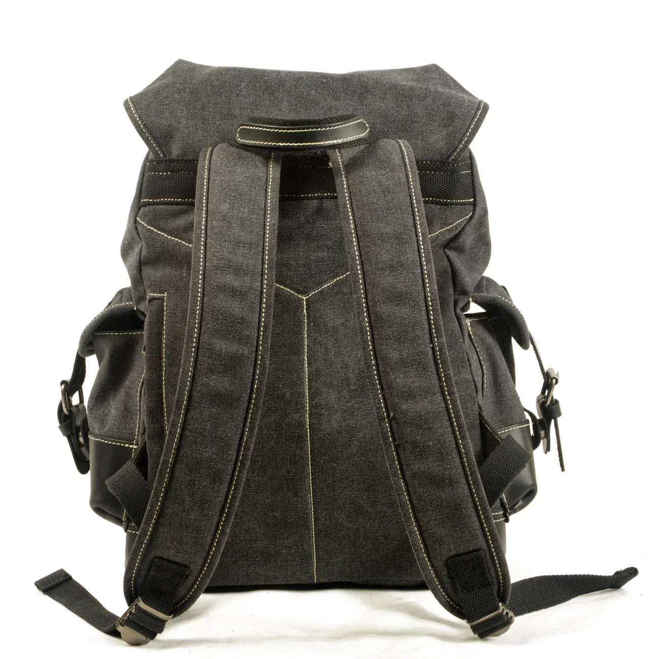 Men\'s outdoor shoulder casual student bag large capacity travel backpack canvas leather climbing bag