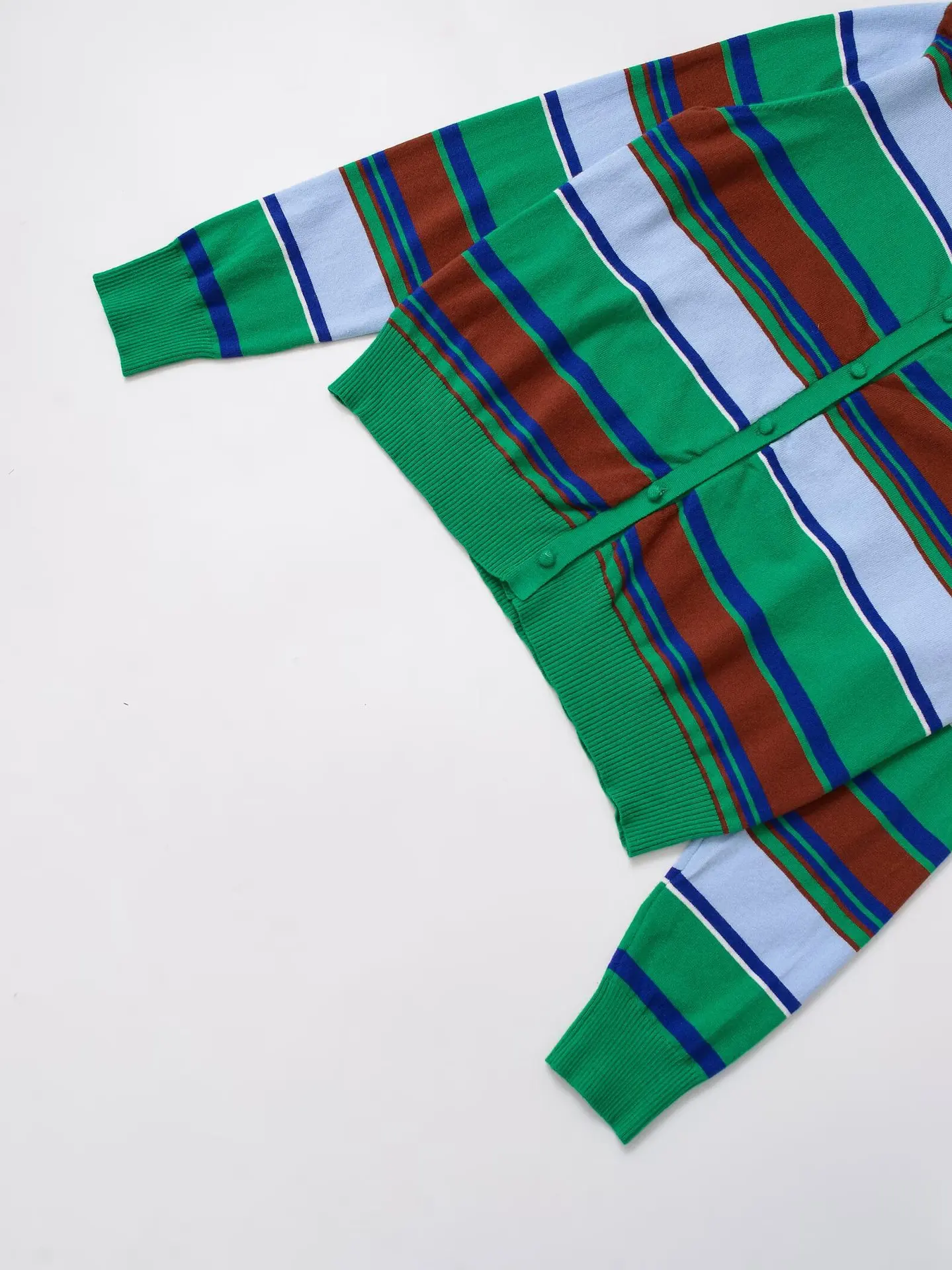 Otoño nuevo estilo Retro suéter de punto de rayas horizontales cárdigan de mujer cuello vuelto suéter de manga larga Top