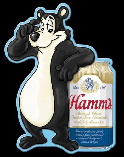Hamm's Beer Logo Die Cut Embossed Bar Garage Advertising Retro Metal Tin Sign sign