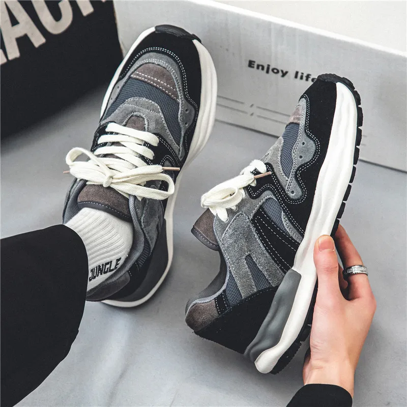 2024 Spring Men Shoes Casual Sneakers Male Dissolve Thick Shoes Platform Walking Outdoor Sports Shoes Chaussure Homme