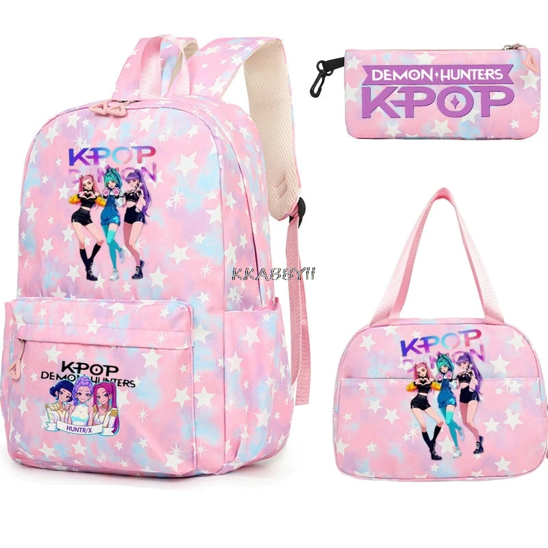 

KPop Demon Hunters Backpack Coloful Pattern Rumi Mira Zoey HUNTR/X Girls Teens Laptop School Bags Travel Mochilas