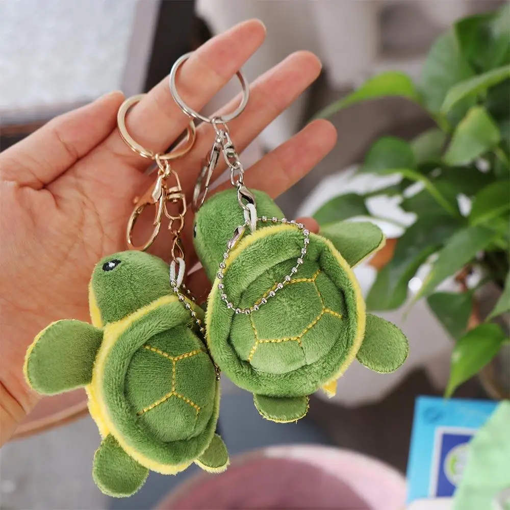 Sea Turtle PP cotton Turtle Pendant Metal Buckle Turtle Keychains Cartoon Turtle Soft Turtle Keyring Accessories