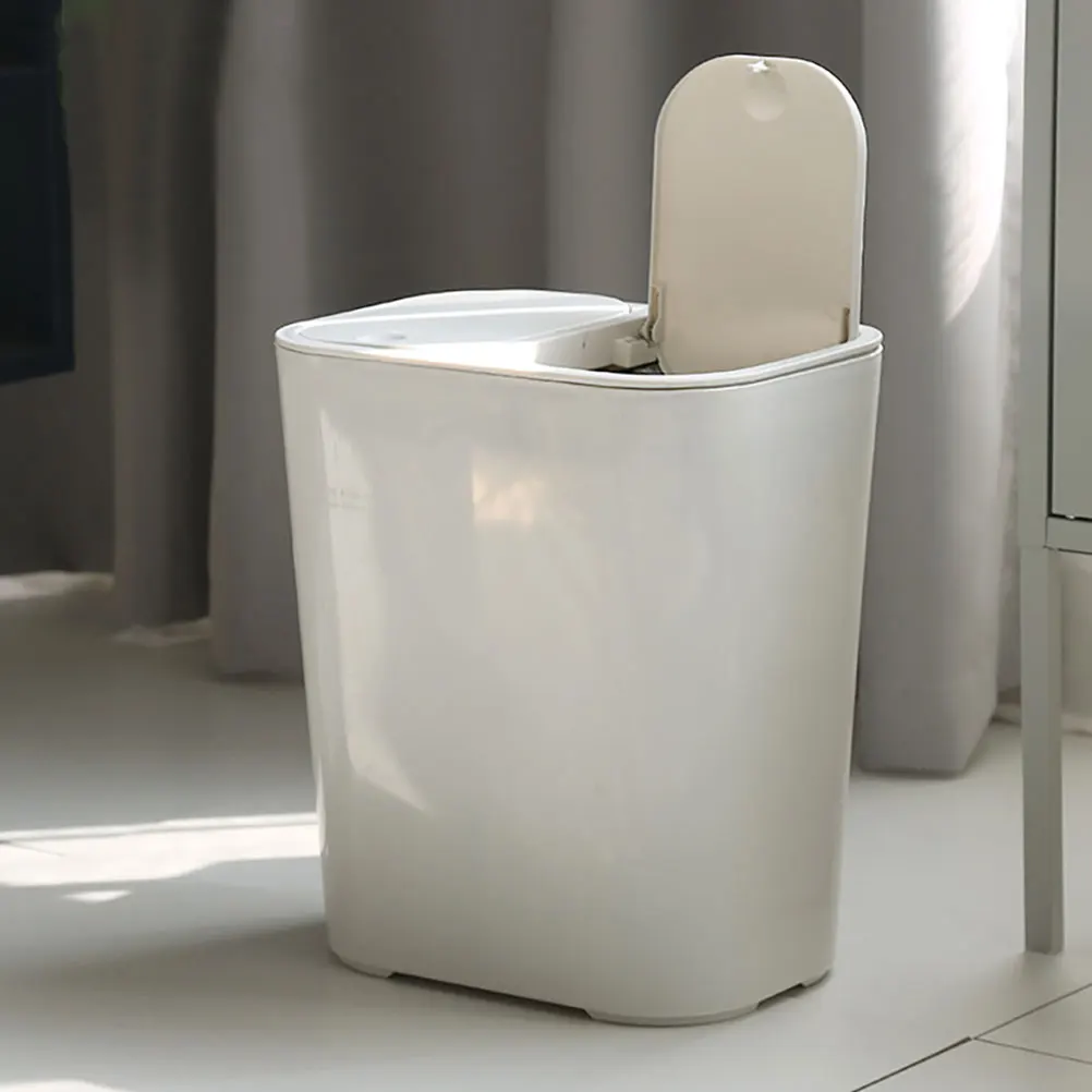 

Classified Garbage Can with Lid Dual Compartment Trash Pocket Double Kitchen Pp Aesthetic Office
