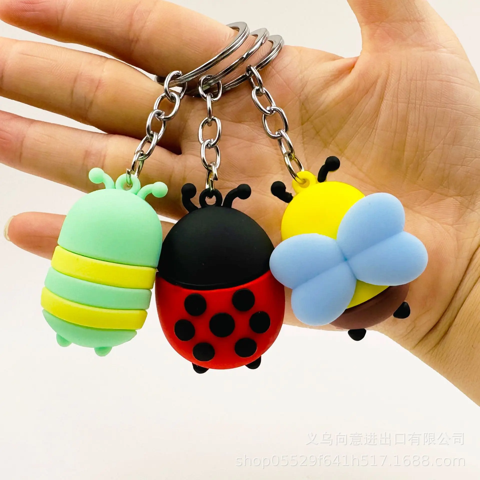 New Insect Keychain Pendant Cartoon Dragonfly Small Bee Soft Plastic Doll Creative Hanging Bag Pendant Gift