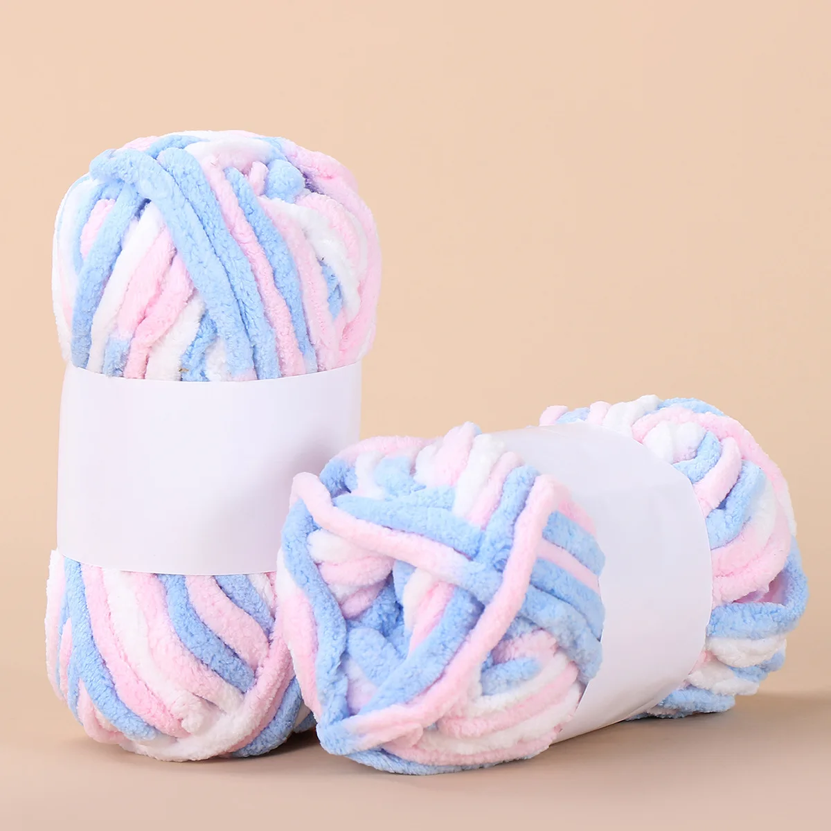 50g/Ball Colorful Ice Strip Thread Yarn Coarse Wool Thread Chenille Thick Hand Knitting Yarn Anti-Pilling Crochet Scarf Blanket