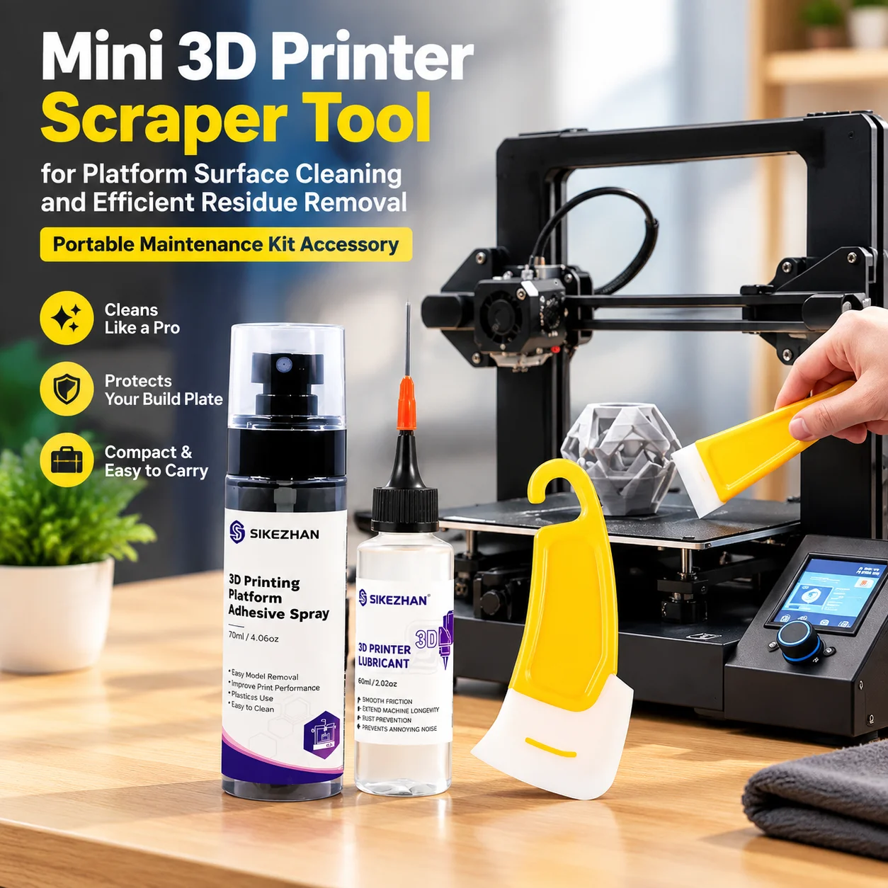 Mini 3D Printer Scraper Tool for Platform Surface Cleaning and Efficient Residue Removal, Portable Maintenance Kit Accessory