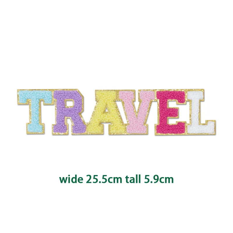 10Pc Woord Patches Stok Op Engels Reizen/Snacks/Zonnig/Strand Decoratie Sticker Voor Spullen Tas