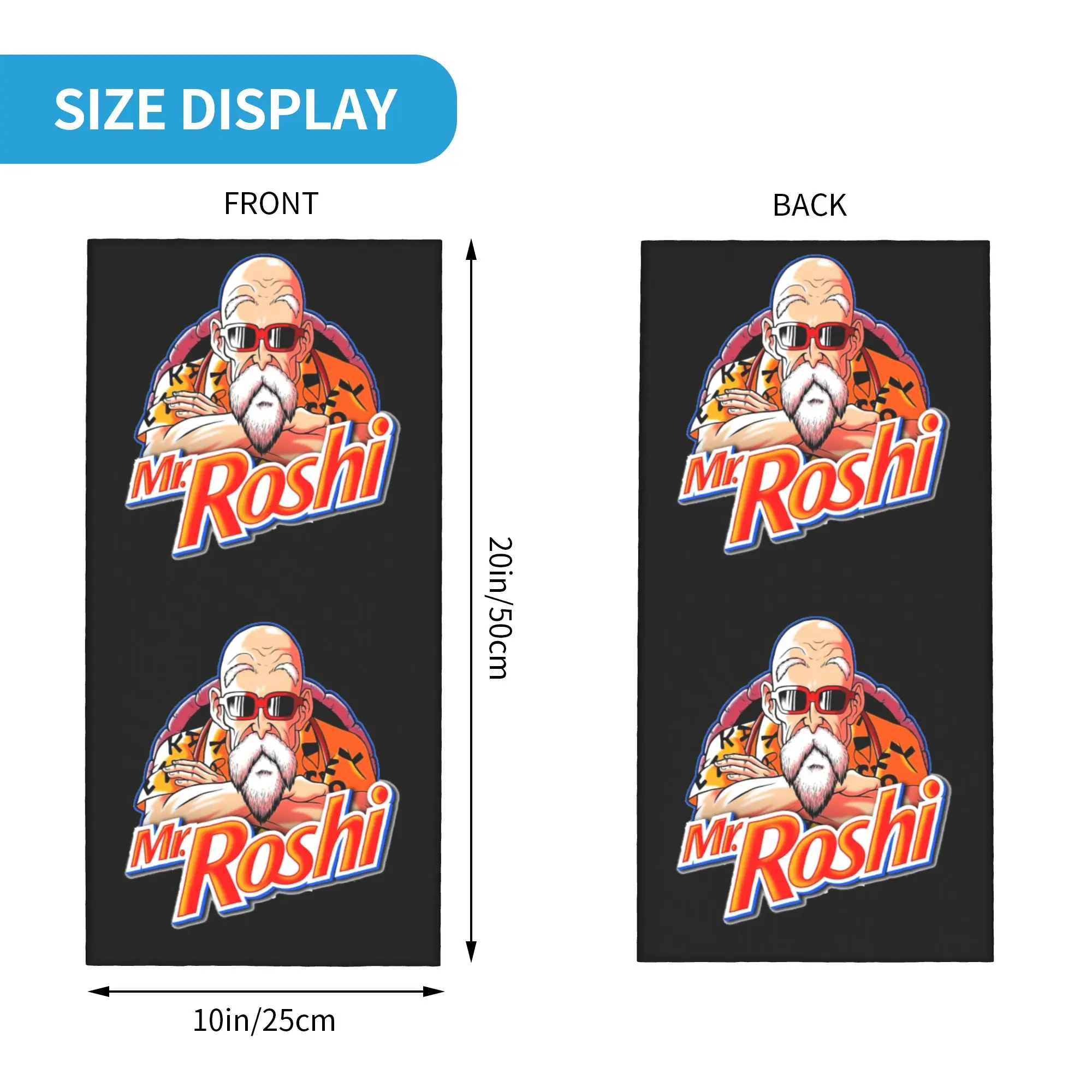 D-Dragon B-Ball Masters Roshis Bandana Neck Gaiter Windproof Face Scarf Cover Women Retro Cartoon Print Headwear Tube Balaclava