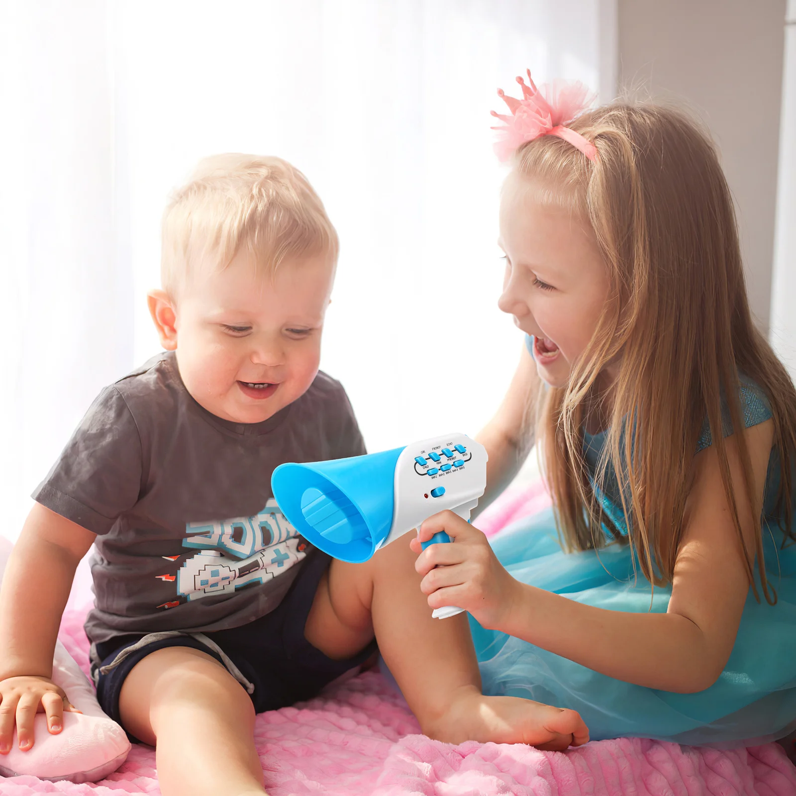 

1 шт., устройство для изменения голоса для детей, синяя ручная звуковая машина с тремя голосовыми эффектами, идеально подходит для вечеринок, розыгрышей и косплея