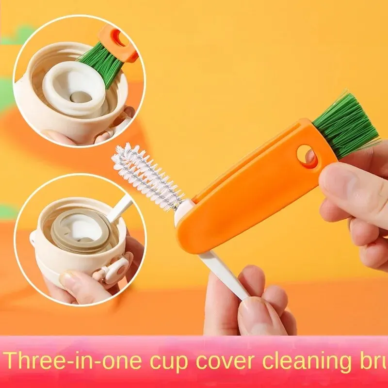 Cleaning Brush Small Bottle Cap Detail Brush Multi-function Straw Cleaning Tool Water Cleaning Gap Applies To The Bottle Carrot