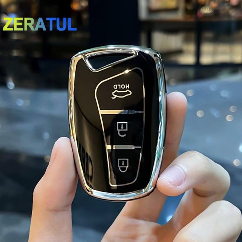 3 4 Buttons for Hyundai Santa Fe Sport Ix45 Equus Centennial Genesis G80 Grandeur Azera TPU Car Key Case Shell Cover Fob Holder