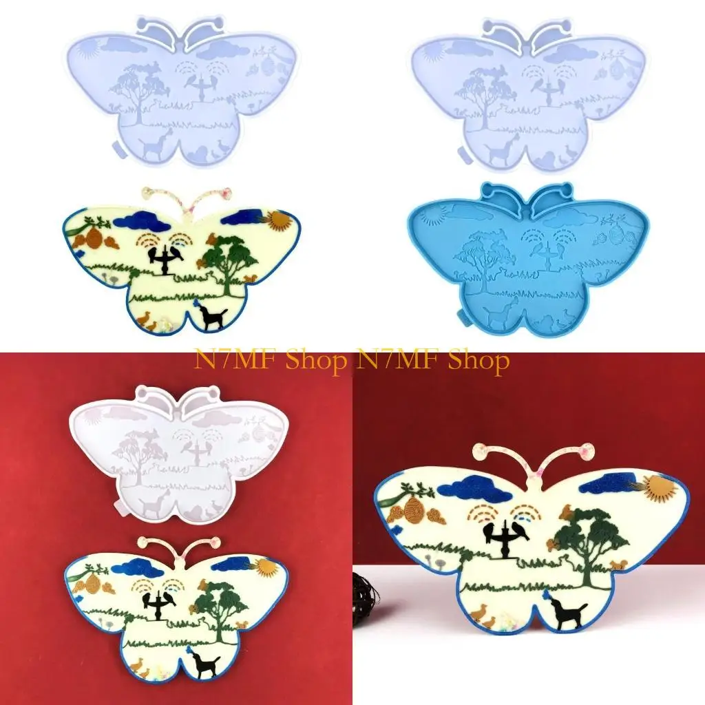 

N7MF Animal Silicone Resin Mold Butterflies Epoxy Casting Mold for Home Wall Decors
