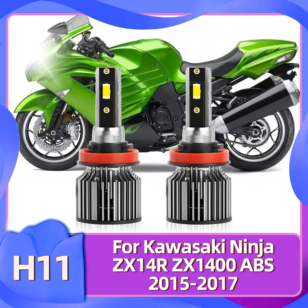 

CSP чипы H11 светодиодные фары для мотоцикла 7500LM 50 Вт/Лампа 12В Luces Moto для Kawasaki Ninja ZX14R ZX1400 ABS 2015 2016 2017