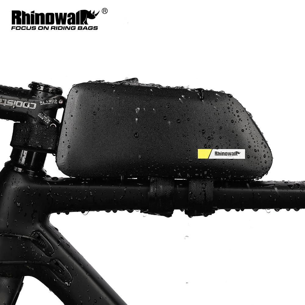 Rhinowalk Bicycle Top Tube Bag1.3L Rear Bike Bag Waterproof Cycling Mtb Frame  Bicycle Pannier Black Bike Accessories