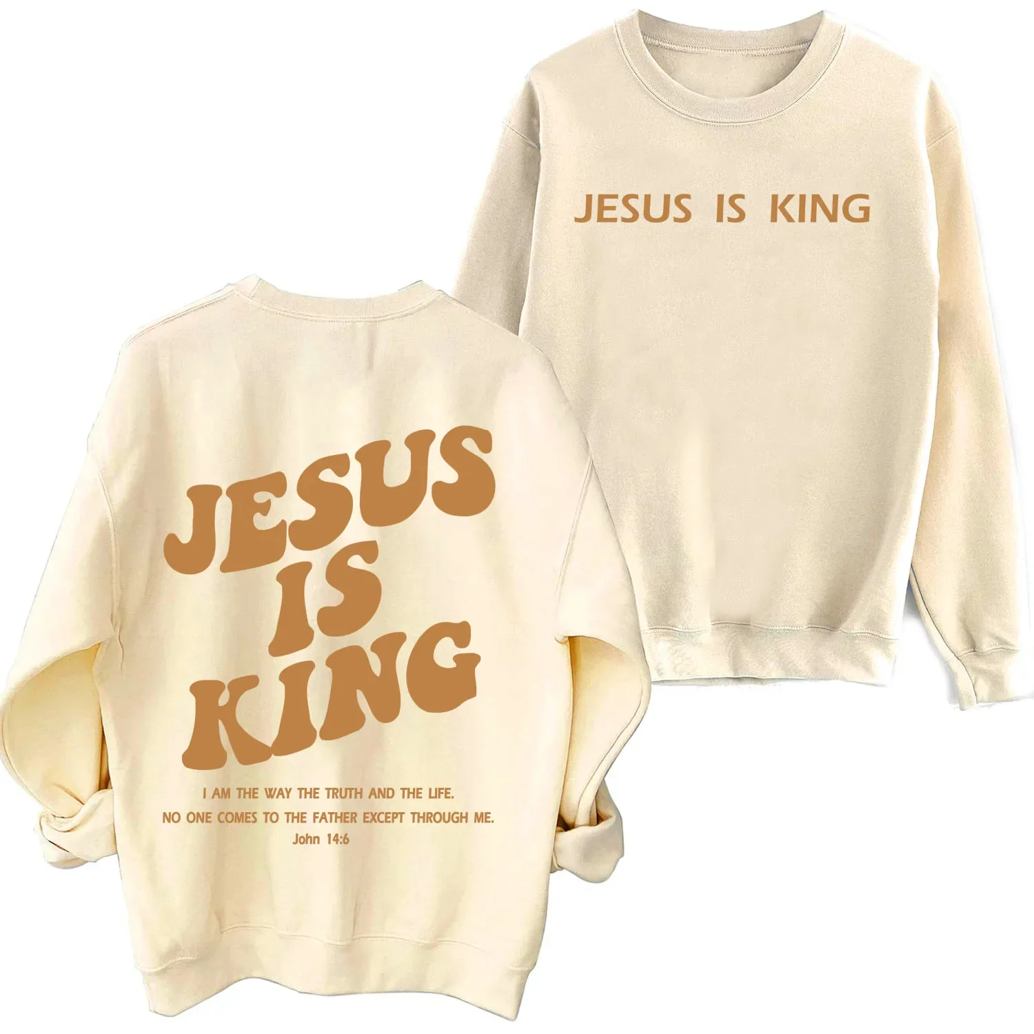 Jesus Is King Sweatshirt Man Woman Oversized Christian Faith Hoodie