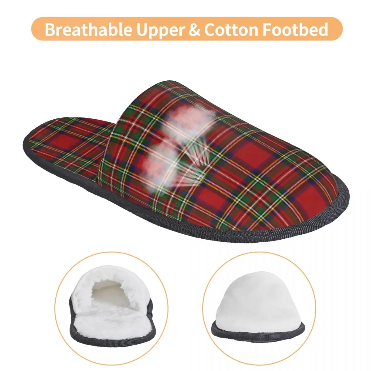 Pantoufles de Maison en Tartan Rouge pour Femme, Chaussures Classiques Modernes, Confortables, en Mousse à Mémoire de Forme, à Carreaux, à la Mode, pour Spa