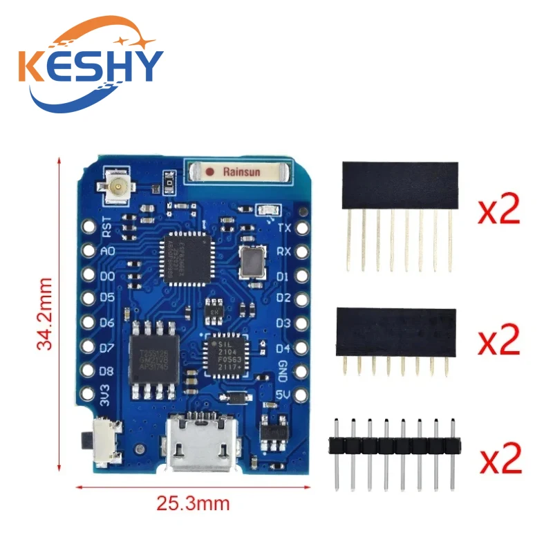 WEMOS D1 Mini Pro 16M Bytes External Antenna Connector NodeMCU Based ESP8266 CP2104 CH9102 WIFI Development Board For arduino