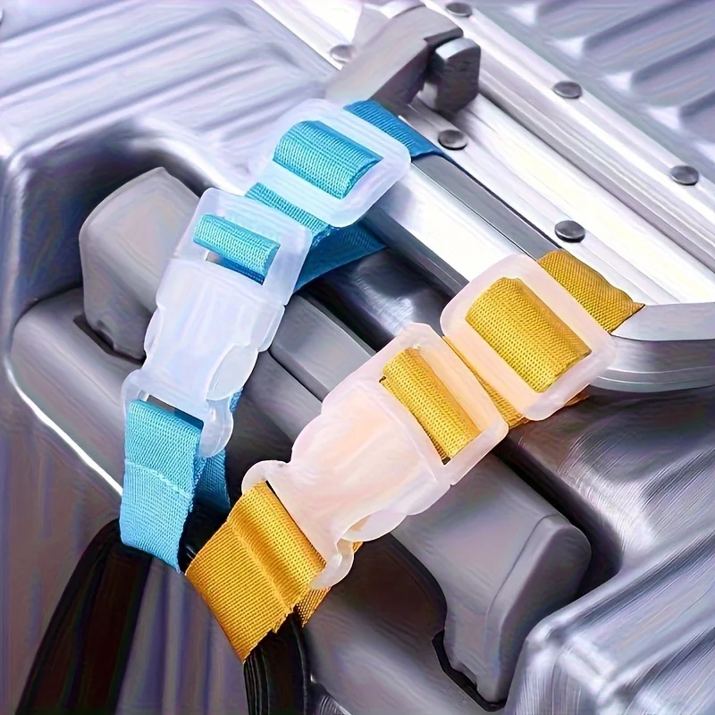 3Pcs Random Color Travel Hooks Durable Polyester Adjustable Strap With Quick Release Buckle Lightweight Safe Luggage Hook For Ca