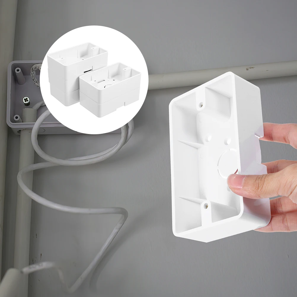 

6pcs Wall Mounted Junction Box Surface Mount Electrical Outlet Box Plastic Shallow Backbox For Home Office Durable